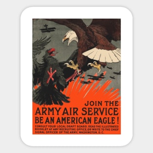 WWI Army Air Service Recruiting Poster Design - Be an American Eagle Sticker